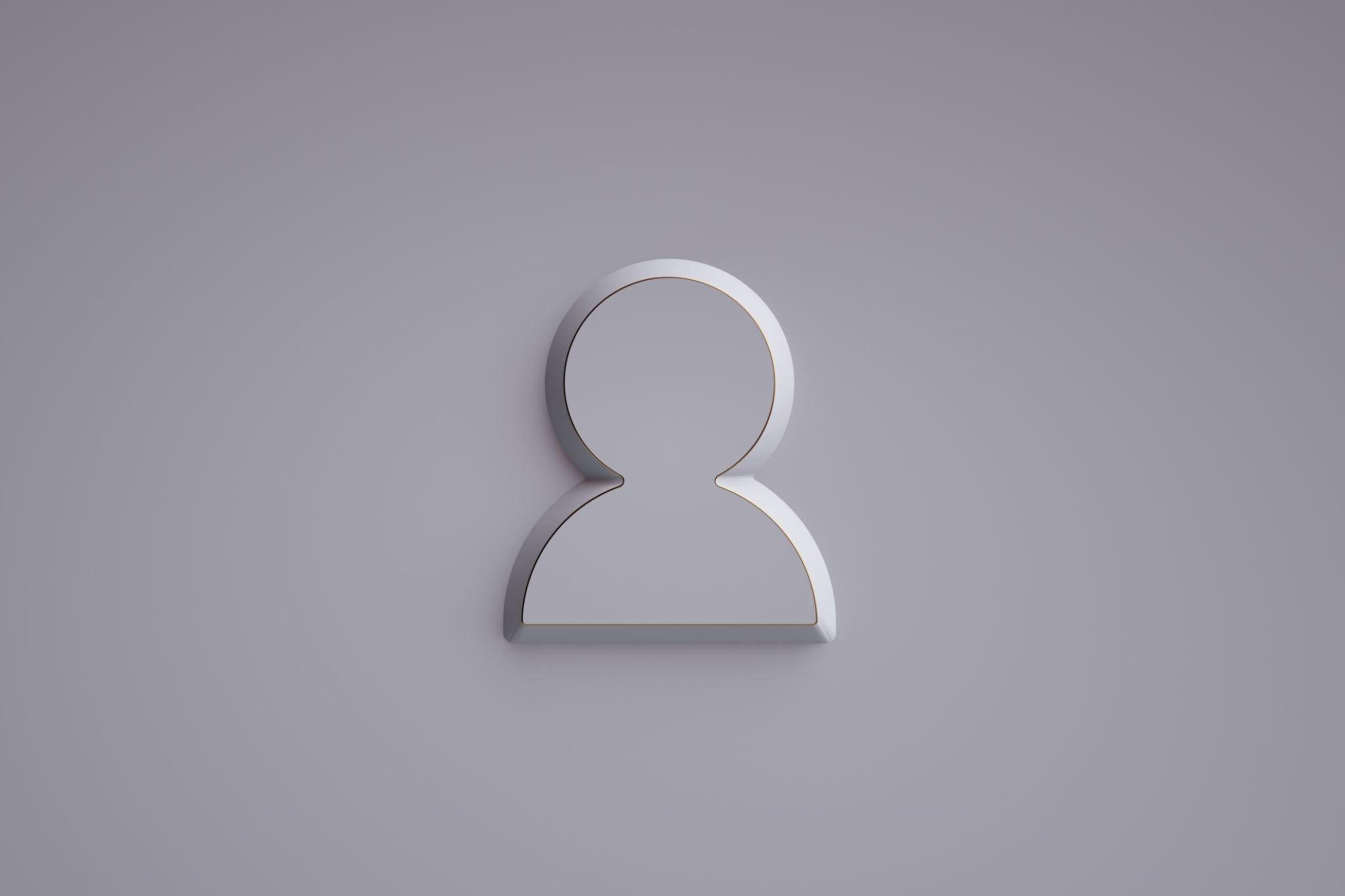 Blank simple display people icon on white color background minim